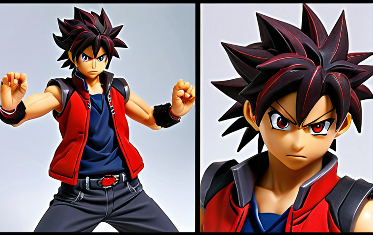 **

Prompt: "Kai" from Beyblade, intense anime character with black and red clothing, determined expression, action pose, Beyblade in hand.

**